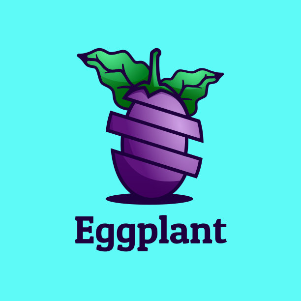 标志茄子渐变线条艺术风格图片下载