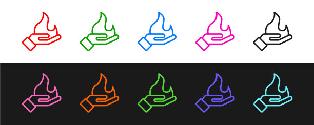 设定线手握火图标隔离图片下载