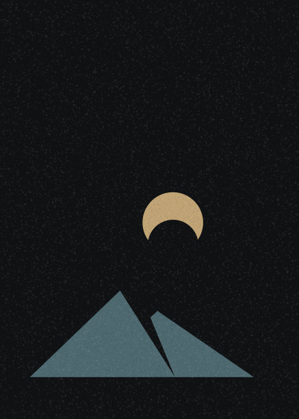 几何山剪影生成艺术海报插图图片下载