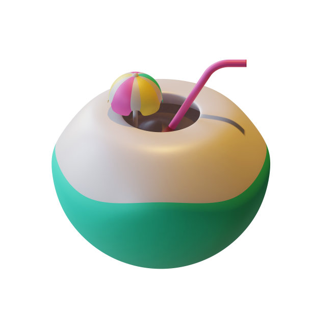 夏季椰子3D渲染插图，适合夏季，旅游，假期，或度假活动的主题。图片下载