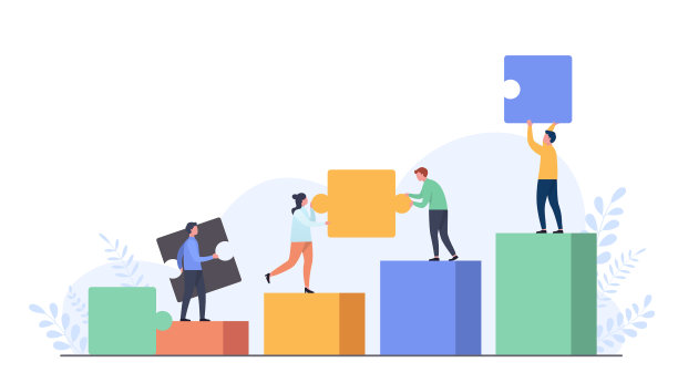 人们通过联系拼图来帮助同事图片下载