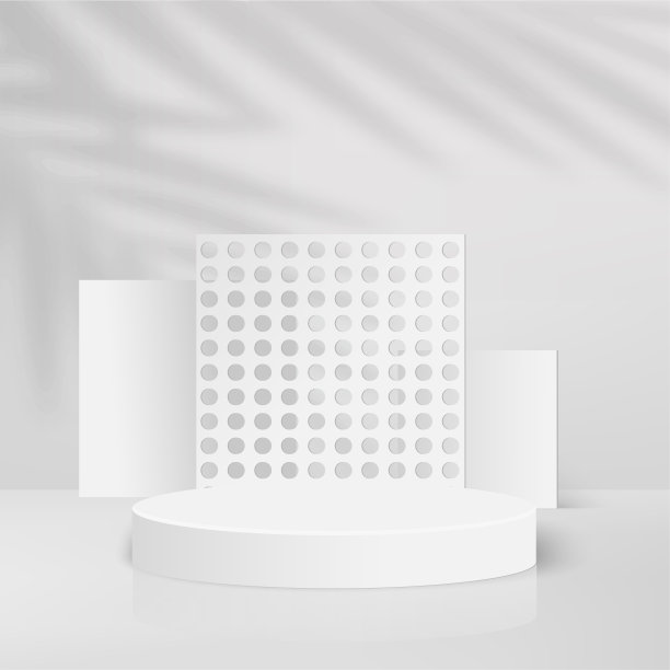 抽象背景与白色几何3d讲台。矢量图图片下载