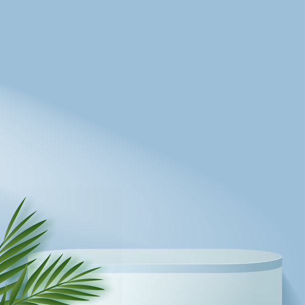 抽象背景与蓝色几何三维平台。矢量图图片下载