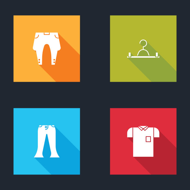 设置裤子衣架衣柜和polo衫图标图片下载