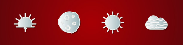 设置日出月亮和雾和云的图标图片下载