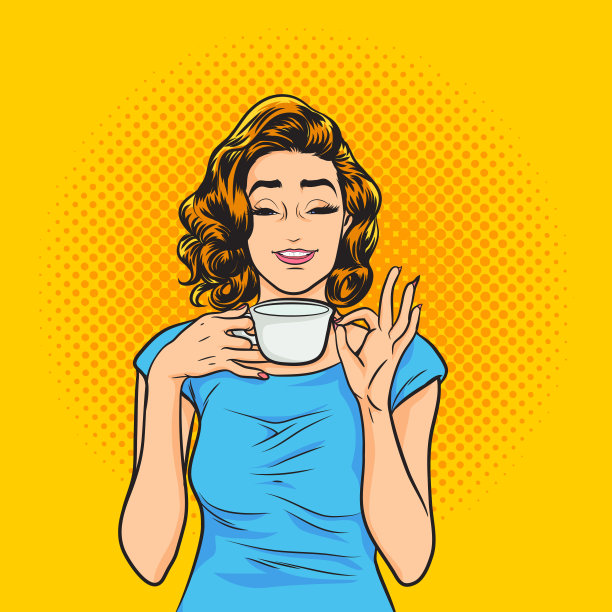 早上喝咖啡的女人图片下载