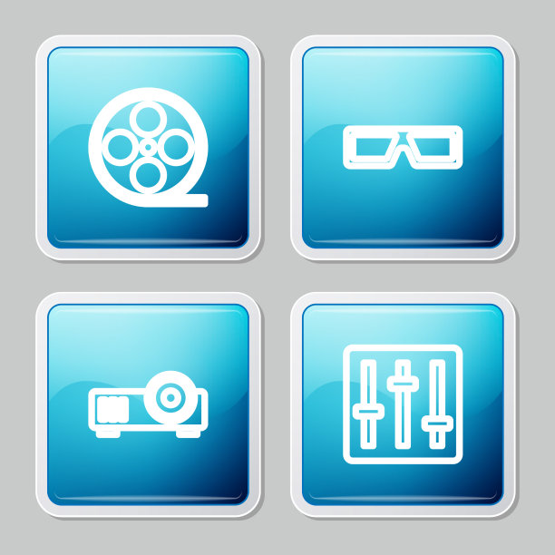 设置线胶片卷轴3d电影眼镜媒体图片下载