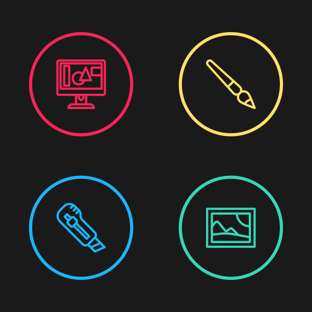 摆线文具刀画山水图片下载