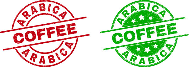 阿拉比卡咖啡圆邮票封条使用不洁图片下载