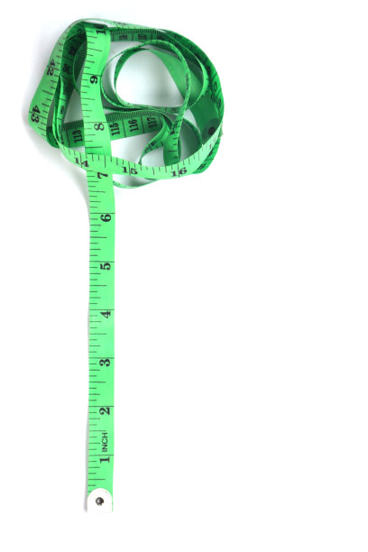 绿色卷尺在白色孤立的背景上测量图片下载