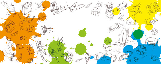 夏天的时间!在白色孤立的背景上手工绘制的水兵图。创意传单或海报。图片下载