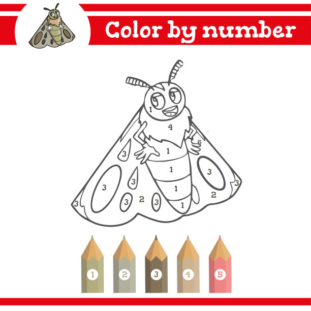 颜色的数字。学龄前儿童的涂色页。为幼儿园和学校学习数字。图片下载