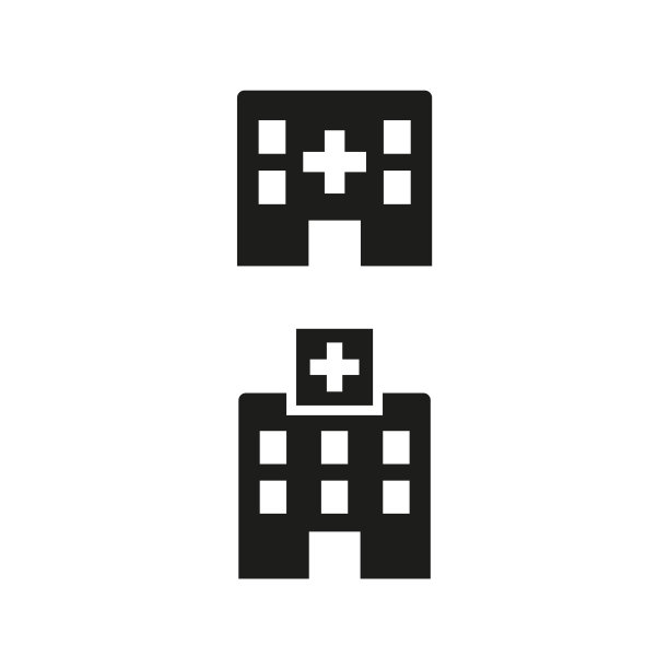 白色背景上的医院图标图片下载