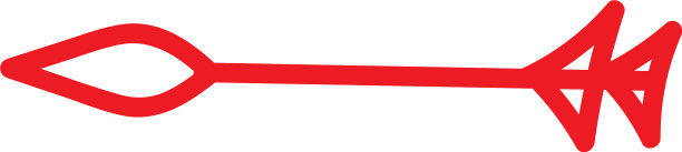 白色上带着矛状指针的红色箭头图片下载