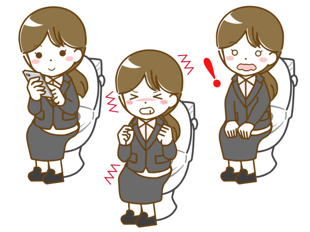 年轻女子穿着西装在厕所里使用图片下载