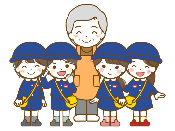 年迈的幼儿园老师和孩子们图片下载