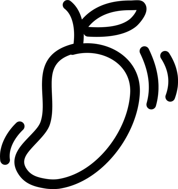 白色背景上有茎的芒果图片下载