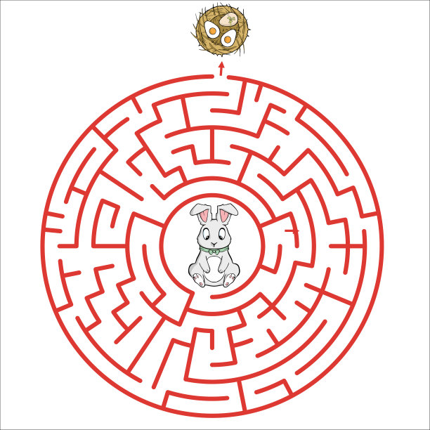 儿童迷宫游戏可爱的卡通练习题图片下载