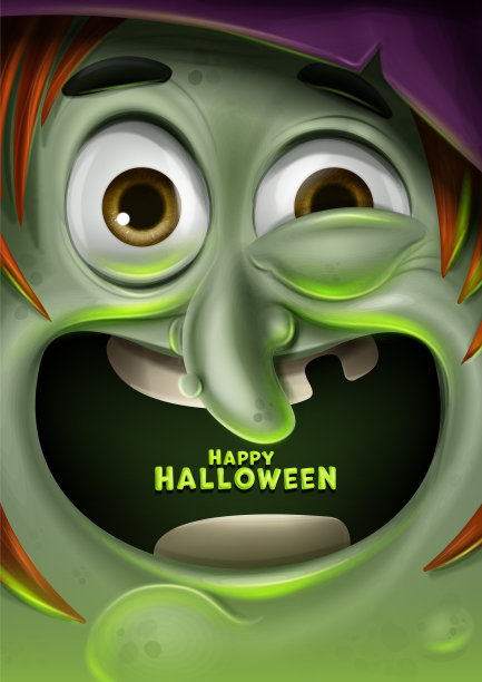 万圣节的可怕和有趣的老巫婆脸图片下载