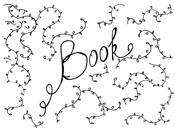 Word BOOK在白色背景上。手绘插图图片下载