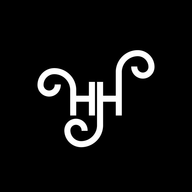 字母标识设计上的黑色背景Hh图片下载