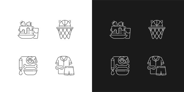 每日学生例行线性图标设置为暗和光模式图片下载