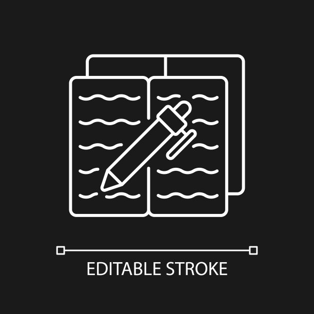 作业白色线性图标为黑色主题图片下载