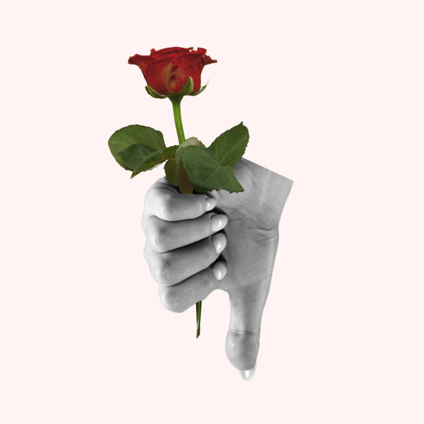 当代艺术拼贴，现代设计。审美的手中。时尚淡颜色。您的广告或文本的Copyspace。图片下载