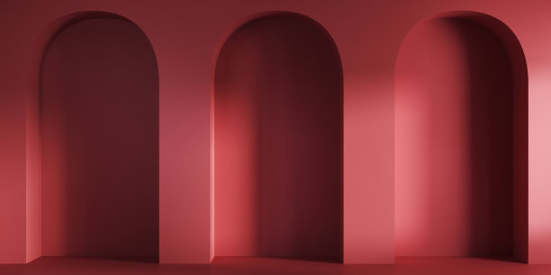 极简背景与拱，3d渲染。图片下载