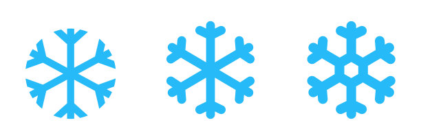 雪花蓝色图标设置。冬季雪元素收集。图片下载