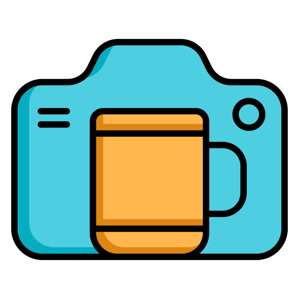 相机咖啡图标模板矢量设计孤立图片下载