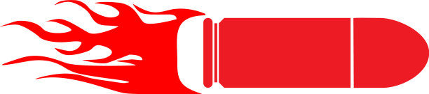 移动红色火热的子弹射击图标上的白色图片下载