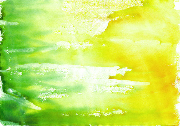 手绘水彩背景。抽象的黄绿色的水彩画。艺术背景和复制空间的设计。网页横幅。图片下载