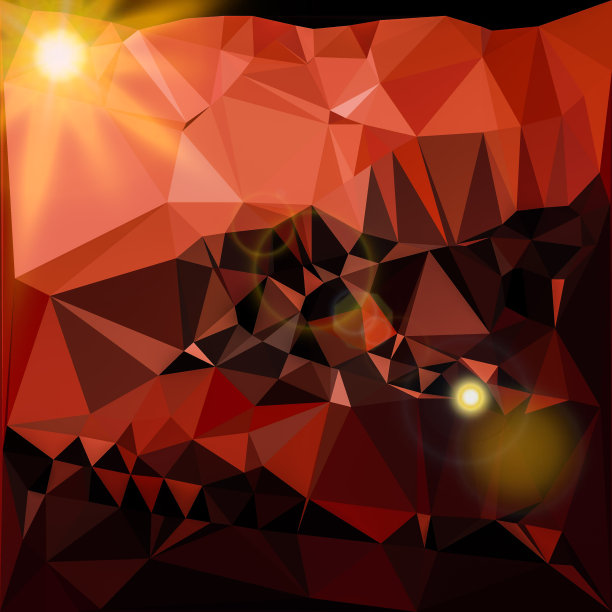 炙热的太阳照在程式化的沙漠绿洲上图片下载