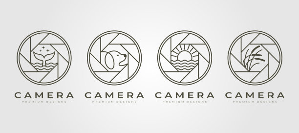 设置自然相机镜头摄影标志符号图片下载