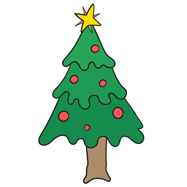 圣诞树上满是非常大的装饰品图片下载