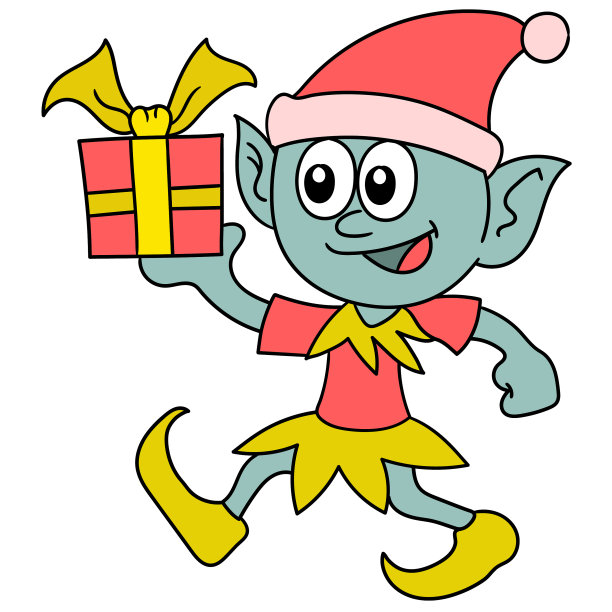 小妖精带着生日礼物走着图片下载