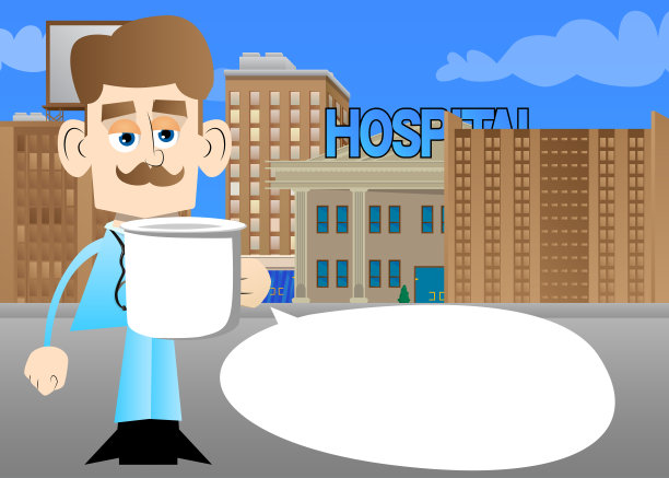 拿着一个大杯子的医护人员。图片下载