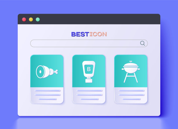 设置酱瓶，鸡腿和烧烤图标。向量图片下载