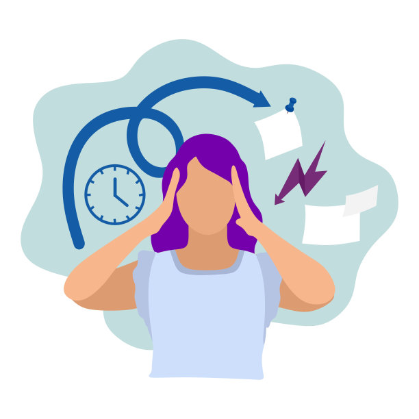 一个小女孩抬起头。压力，截止日期，截止日期，计划的矢量图像。用于海报、网站、移动应用程序和书籍图片下载