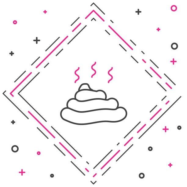 Line Shit图标孤立在白色背景上。色彩斑斓的轮廓的概念。向量图片下载