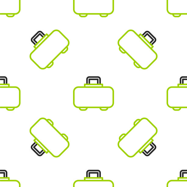 Line Weapon case用于储存和运输武器图标隔离无缝模式上的白色背景。向量图片下载