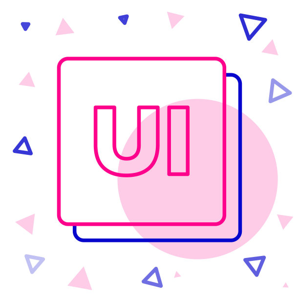 Line UI或UX设计图标孤立在白色背景上。色彩斑斓的轮廓的概念。向量图片下载