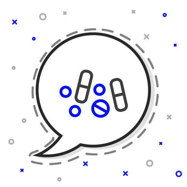 线药药丸或药片图标孤立在白色背景。胶囊丸和药物标志。药店的设计。色彩斑斓的轮廓的概念。向量图片下载