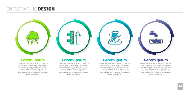 设置风暴，全球变暖，龙卷风和水问题。业务信息模板。向量图片下载