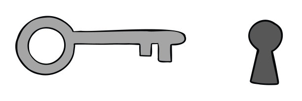 卡通矢量插图的关键和钥匙孔图片下载