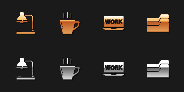 设置台灯、咖啡杯、笔记本电脑和文字工作图片下载