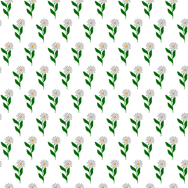 花样与洋甘菊花。矢量插图。图片下载