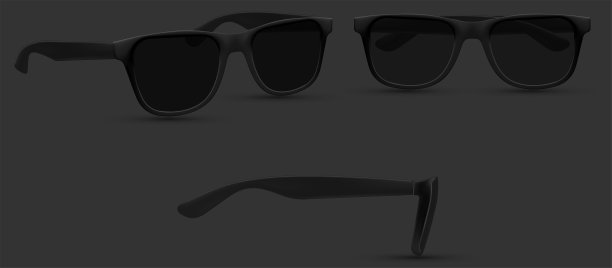 太阳镜女人，网站页面和手机应用程序设计元素。夏季太阳镜，现实模型。时尚配件。孤立在白色背景上。图片下载