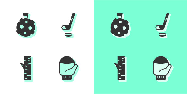 用旗桦树设置圣诞手套月亮图片下载